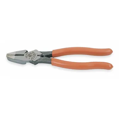 KLEIN TOOLS Linemans Plier: Flat, 9 3/8 in Overall Lg, 1 5/8 in Jaw Lg, 1 1/4 in Jaw Wd - Multipurpose Lineman's Pliers