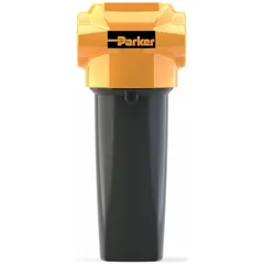 This coalescing filter removes oil aerosols and fine particulates from compressed air systems. It has a 0.01 micron filtration rating, 3/4 in NPT connections, a flow capacity of 64 cfm, and a maximum operating pressure of 232 psi. The aluminum body is suited for industrial applications requiring high-purity air.