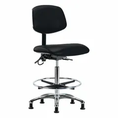 Vinyl ESD Task Chair, Armless, Black, 18 1/2 in Seat Width, 17 in Seat Depth, Height Range 26 1/4 to 36 in
