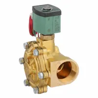 This 2-way, 2-position normally open solenoid valve is designed for on/off control of liquids or gases in industrial piping systems. It features a 1-1/2 in pipe size and operates on 220V AC/240V AC. The watertight enclosure makes it suitable for washdown or outdoor environments