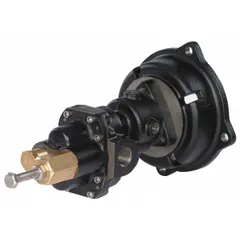 C-face mount gear pump head for motor frame size 182TC. Constructed of cast iron with steel and stainless steel components. Ports are 1" FNPT. Includes a relief valve. Handles fluids up to 500 SUS maximum viscosity. Suitable for transferring oils, lubricants, and other non-corrosive liquids in industrial applications.