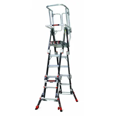 LITTLE GIANT Safety-Cage Extending Multifunction Ladder - Safety-Cage Extending Multifunction Ladders