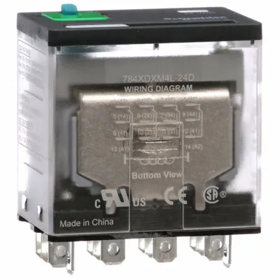 SCHNEIDER General Purpose Relay: Socket Mounted, 15 A Current Rating, 24V DC, 4PDT - Socket-Mounted Relays