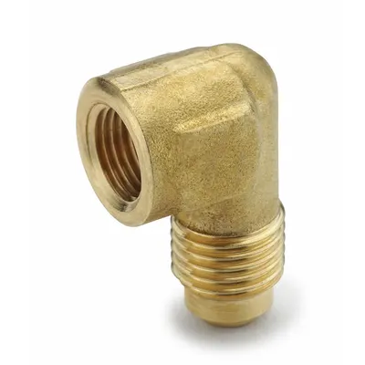 PARKER Flared Fitting Elbow: 1/2 in OD x 3/4 in Pipe Fitting Size, Flared/Threaded - Standard Brass 45-Degree Flare Tube Fittings