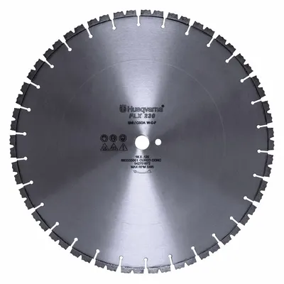 HUSQVARNA Diamond Saw Blade: Concrete, 14 in Blade Dia., 1 in Arbor Size, Wet, Good - Concrete & Asphalt-Cutting Blades