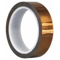 3M 5419 is a polyimide film tape with silicone adhesive, gold in color, 36 yards long, and 2.7 mil thick. It is used for electrical insulation in applications requiring thermal resistance, such as coil winding, capacitor wrapping, and transformer manufacturing.