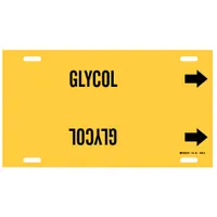Pipe Marker: Glycol, Yellow, Black, Fits 10 to 15 in Pipe O.D., 1 Pipe Markers, With Arrows (MPN 4068-H)