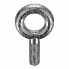 This machinery eye bolt is made from 18-8 stainless steel with a plain finish and a 3/4"-10 thread size. It is designed without a shoulder for applications where a flush mounting surface is required. Used for lifting and rigging as a secure attachment point for slings, hooks, or cables. Nut not included. Made in USA.