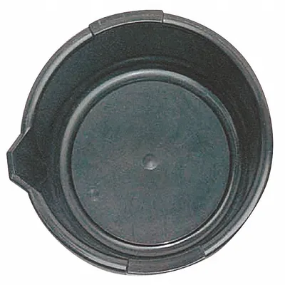 FUNNEL KING Oil Drain Basin: Polypropylene, 2 gal Capacity, 13 1/2 in Overall Dia, 4 1/2 in Overall Ht - Oil Drain Basins