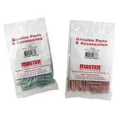 Blue stud connector, No. 8 size, for 14 to 16 AWG wire. Pack of 50. Used for making electrical connections in power tools and equipment requiring stud terminals.