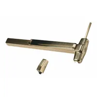 This surface vertical rod push bar is constructed of brass and designed for doors up to 3 ft wide. It features a touchbar for push-pad operation, providing egress in commercial and institutional settings. Suitable for use on pairs of doors or single doors requiring vertical rod latching