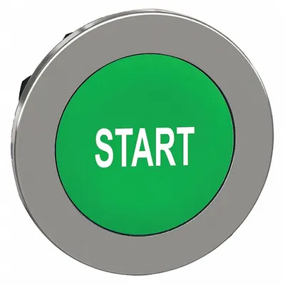 SCHNEIDER Push Button Head: 30 mm Panel Size, Non-Illuminated, Metallic, Start - Heads for Push Buttons