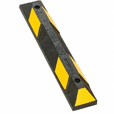 NOTRAX Parking Stop: Rubber, 3 ft Lg, 6 in Wd, 4 in Ht, Black/Yellow - Parking Curbs