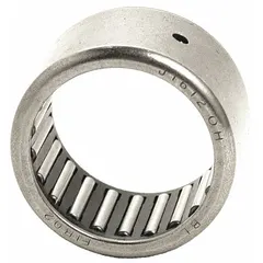 Single-row drawn-cup needle roller bearing with 1 in bore, 1 1/4 in OD, and 1 in overall width. Double-sealed design. Inch system. Not full-complement. Used in applications requiring high radial load capacity in limited spaces, such as gearboxes, pumps, and conveyor systems.