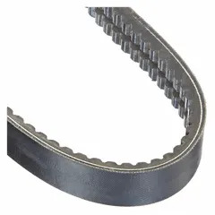 Banded V-belt with 2 ribs in BX section, 99 in outside length and 1 21/64 in top width. Constructed from SBR material. Used in heavy-duty power transmission applications where multiple belts run in parallel, such as on pumps, compressors, and conveyors.