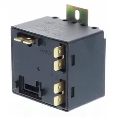 This start relay assists compressor motors during startup by temporarily boosting electrical current to overcome initial resistance. Used in HVACR systems to reduce wear on the compressor. Suitable for residential and commercial air conditioning and refrigeration units.