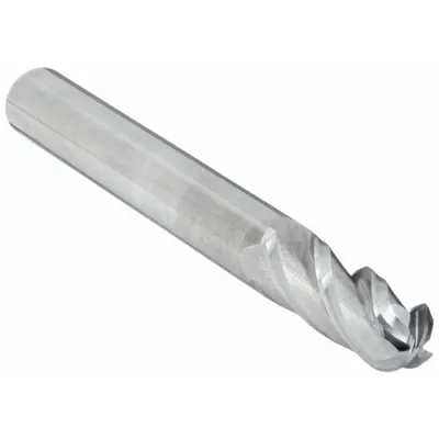 CLEVELAND Ball End Mill: Carbide, 4 Flute, 1/4" Mill Dia, 1/2" LOC, 2" OAL (MPN C63535) - Carbide Ball End Mills for Aluminum