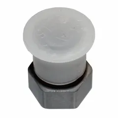 Replacement drain plug for hydraulic filtration systems. Seals the drain port of filter housings to prevent leaks and enable controlled fluid removal during maintenance. Suitable for use in industrial hydraulic circuits.