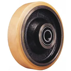 Polyurethane Tread on Iron Core Wheel, 12 in Dia, 1 3/4 in Wd, Tan, 300 PT2H