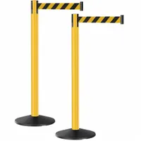 Belt Barrier System: 40 in Post Ht, 10 ft Belt Lg, Black/Yellow, 2 No. of Posts, Pattern, No Message (MPN PHD101YA-BYD-2PK)