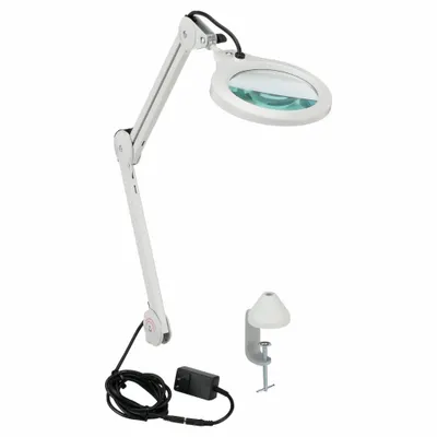 VISION-LUXO Desk-Clamp Magnifier Light, 1.75x, 700 lm, 30 in Arm, 120V AC - Desk-Clamp Magnifier Lights