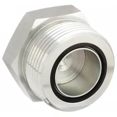 Steel hydraulic hose plug with 1 in fitting size and 1-7/16"-12 thread. Rated for 6000 psi maximum working pressure at 70°F with O-ring seal (ORS) connection. Used to seal ports in hydraulic systems, preventing leaks and contamination in industrial machinery and mobile equipment.
