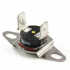 This limit switch is designed for use in HVAC systems, particularly gas-fired unit heaters, to monitor and control temperature. It opens or closes electrical contacts within a temperature range of 140°F to 200°F, helping to prevent overheating and ensure safe operation. Suitable as a replacement component in heating equipment.