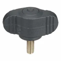 KIPP Hand Knob: Wing, Plastic w/ SS Thread, #8-32 Thread, 10 mm Thread Lg, 28 mm Dia (MPN K0274.00AEX10)