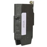 The GE TEYF150 is a 50 A molded case circuit breaker from the TEY series, rated for 18kA maximum interrupting capacity at 277V AC. It features a fixed instantaneous trip mechanism and lug-type terminal connections for ABC phase wiring. This breaker is used for overcurrent protection in commercial and industrial electrical distribution systems, suitable for branch circuit protection in panelboards and switchboards