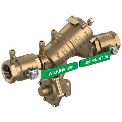 WILKINS Backflow Preventer: 975XL3, Std Configuration, Bronze, 2 in Pipe Size, MNPT - Zurn RPZ Backflow Preventers