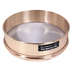 This test sieve features a stainless steel screen with a 160 micron opening and a brass frame. It has a 7 7/8 inch outside diameter and 66 mm height. Complies with ASTM E11 standards for particle size analysis in laboratory and industrial applications.