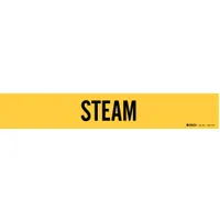 Pipe Marker: Steam, Yellow, Black, Fits 8 in and Larger Pipe O.D., 1 Pipe Markers, Without Arrows (MPN 7270-1HV)