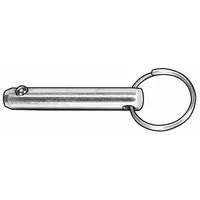 Ring Pin,0.25in dia,2.75in L,Steel,PK10: Detent, Inch, 1/4 in Pin Dia, 3 in Shank Lg, Steel, 10 PK (MPN 30-10)