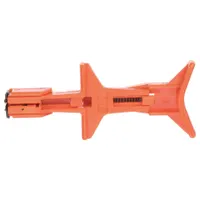 This fixed-tension tool is designed for nylon cable ties with a width range of 0.0945 to 0.189 inches. It applies consistent tension without adjustment, suitable for bundling wires and cables in electrical and industrial applications. The ergonomic plastic body facilitates one-handed operation
