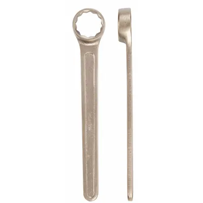 AMPCO Box End Wrench: Natural, 2 3/8 in Head Size, 18 3/4 in Overall Lg, Std - SAE, Single End, 12-Point, Nonsparking Box End Wrenches