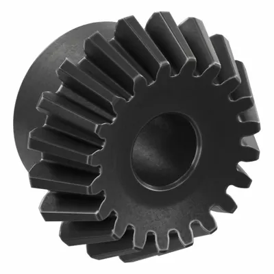 KHK GEARS Bevel Gear: Straight, Gear Ratio 2, Module m 1, 20 Teeth, Black Oxide-Coated Steel - Straight Teeth Metric Bevel Gears & Pinions