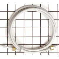 This Pex water line supplies water to a refrigerator's ice maker and water dispenser. It is designed for use with GE refrigerators and freezers, connecting the appliance to the home water supply