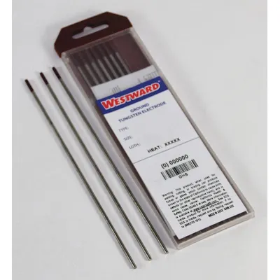 WESTWARD Zirconiated Tungsten Electrodes, 5/32 in x 7 in, Brown, EWZr-.03, 10 PK