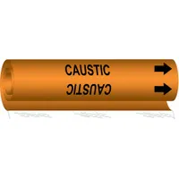 Pipe Marker: Caustic Soda, Orange, Black, Fits 1 1/2 to 2 3/8 in Pipe O.D., 1 Pipe Markers (MPN 5807-I)
