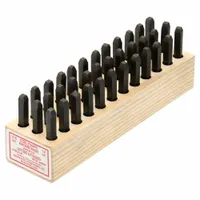 YOUNG BROS. STAMP WORKS Hand Stamp Kit: 0 thru 9 (6 doubles as 9)/Ampersand (&)/A thru Z, Steel (MPN 01361)
