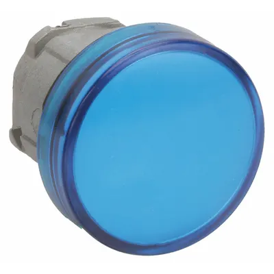 SCHNEIDER Pilot Light Head: 22 mm Panel Mounting Hole Dia, Blue, Smooth, LED - Pilot-Light Heads