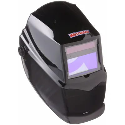 WESTWARD Welding Helmet: Auto-Darkening, 2 Arc Sensors, Black, W10, 3.82 in x 1.85 in - Auto-Darkening Welding Helmets - Solid Color