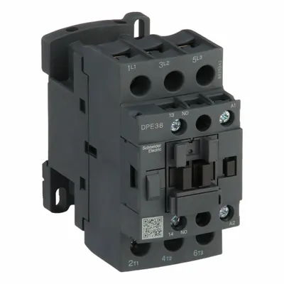 SCHNEIDER Magnetic Contactor: Non-Reversing, 3 Poles, 3NO Contacts, 38 A - Non-Reversing IEC Contactors