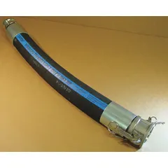 This 20 ft hose assembly features a nitrile tube and neoprene cover, rated for 350 psi and temperatures from -40° to 140°F. It is equipped with aluminum 2 in Cam and Groove C and E fittings. Suitable for transferring gaseous media in industrial applications such as bulk plant loading and tanker truck operations.