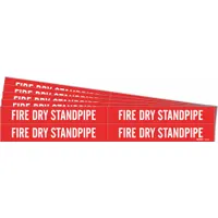 Pipe Marker: Fire Dry Stand Pipe, Red, White, Fits 3/4 to 2 3/8 in Pipe O.D., 4 Pipe Markers, 5 PK (MPN 7108-4-PK)