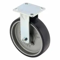 RWM Plate Caster: Rigid, Polyurethane, 8 in Wheel Dia, 2 in Wheel Wd, 9 1/2 in Mounting Ht, Roller (MPN 47-UIR-0820-R)
