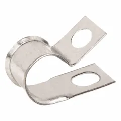 Galvanized steel edge clamp for securing tube or pipe with a maximum outer diameter of 5/16 in. Designed for edge mounting on panels or frames, providing organized routing without drilling. Suitable for industrial machinery, electrical panels, and HVAC systems.