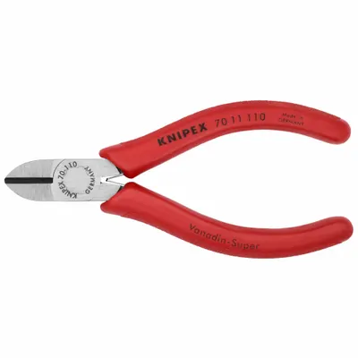 KNIPEX Diagonal Cutting Plier: Std, Straight, Narrow, 1 in Jaw Lg, 1 1/4 in Jaw Wd - Standard-Cut Diagonal-Cutting Pliers