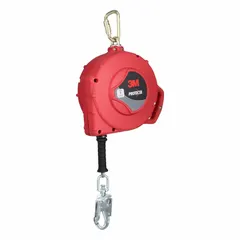 Mounted SRL with 66 ft stainless steel lifeline and sealed housing for overhead-only fall arrest. Features a steel carabiner anchorage end connection and harness steel swivel snap hook. ANSI Class 1 (2021) rated. Suitable for industrial and construction environments where debris and moisture resistance is required.