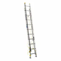 WERNER Extension Ladder: 20 ft Ladder Size, Aluminum, 250 lb Load Capacity, 38 lb Wt, 2 Sections (MPN D1820-2EQ)
